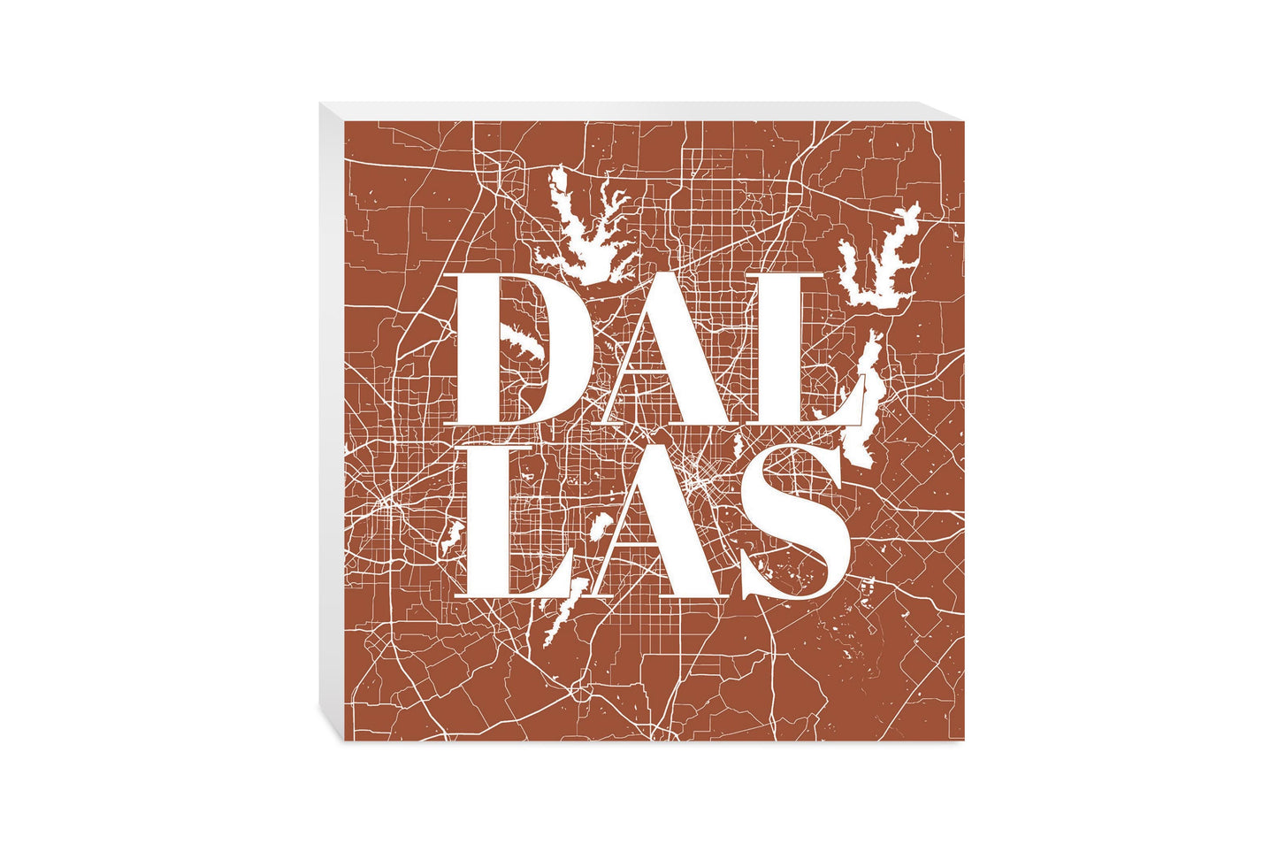 Modern Minimalist Dallas Texas Map | Wood Block | Eaches | Min 2