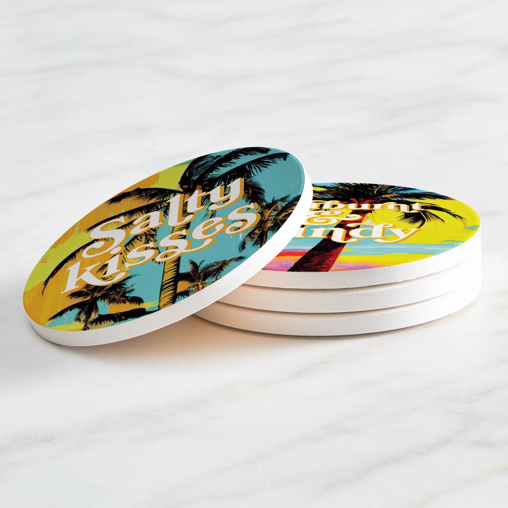 Bright Florida Palm Trees| Absorbent Coasters | Set of 4 | Min 2