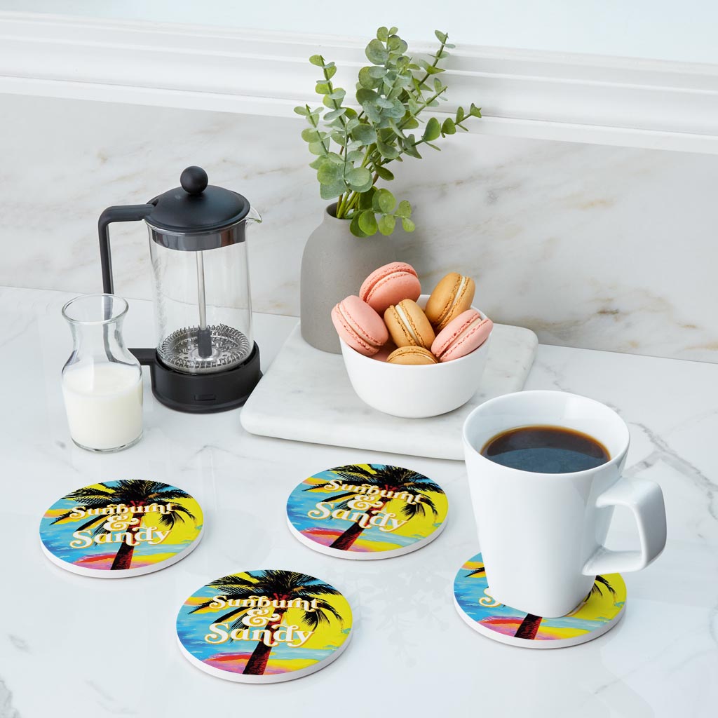 Sunburnt Sandy | Absorbent Coasters | Set of 4 | Min 2