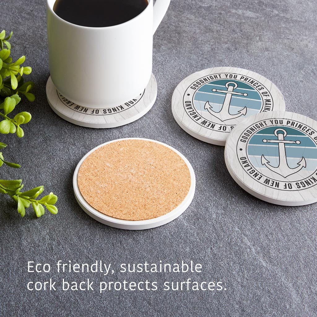 New England Anchor Saying | Absorbent Coasters | Set of 4 | Min 2
