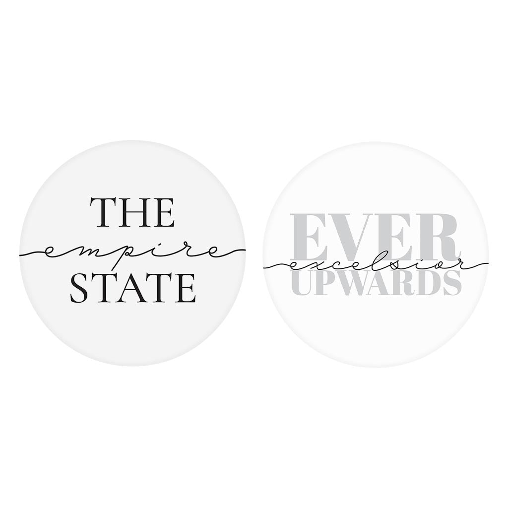 Minimalistic B&W New York Quips | Absorbent Car Coasters | Set of 2 | Min 4