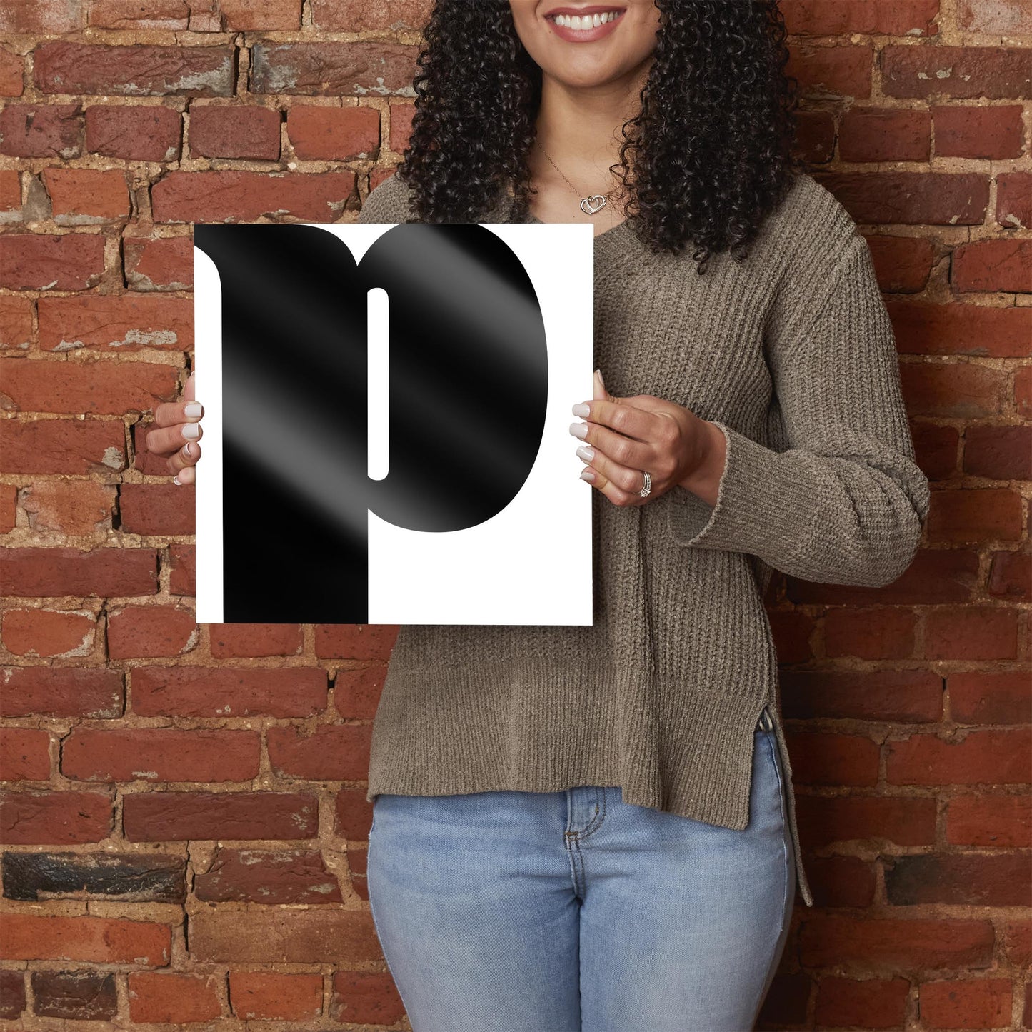 Fun Chunky Monogram P | Hi-Def Glass Art | Eaches | Min 1