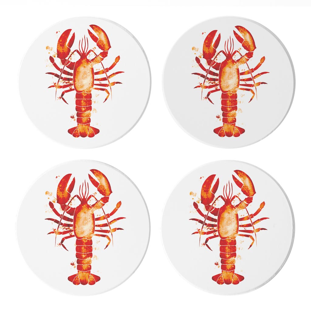 East Coast Water Color Lobster | Absorbent Coasters | Set of 4 | Min 2