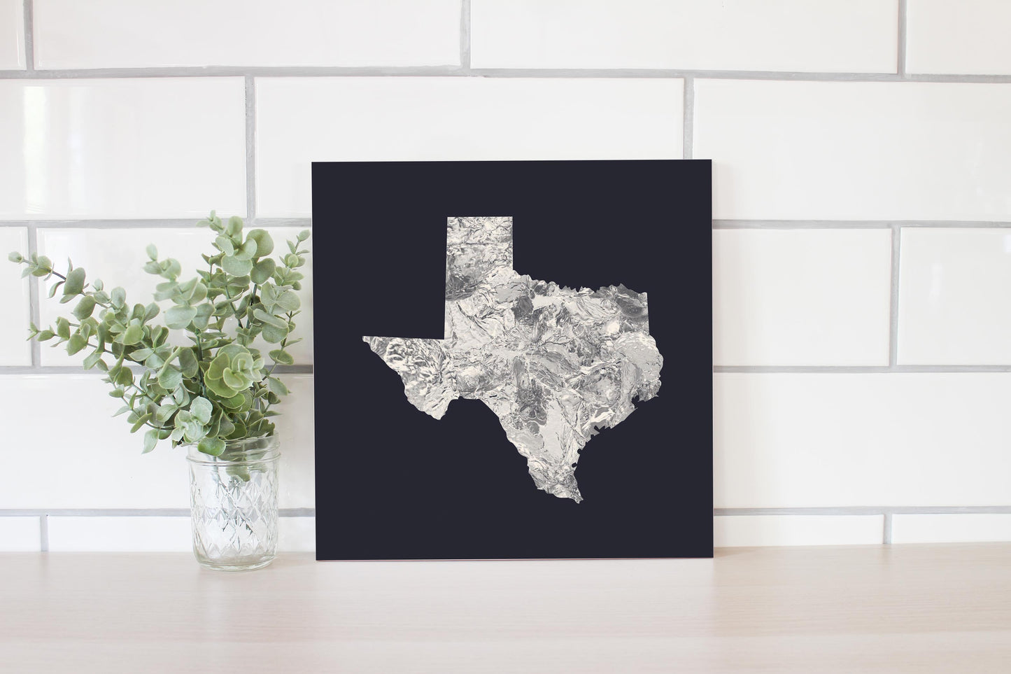 Modern Minimalist Texas Metal State Shape | Wood Sign | Eaches | Min 2