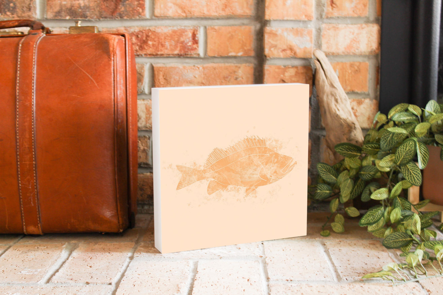 Louisiana Colorful Water Color Red Fish | Wood Block | Eaches | Min 2