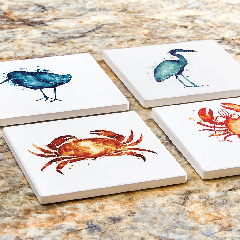 North Carolina Water Color Animals | Absorbent Coasters | Set of 4 | Min 2