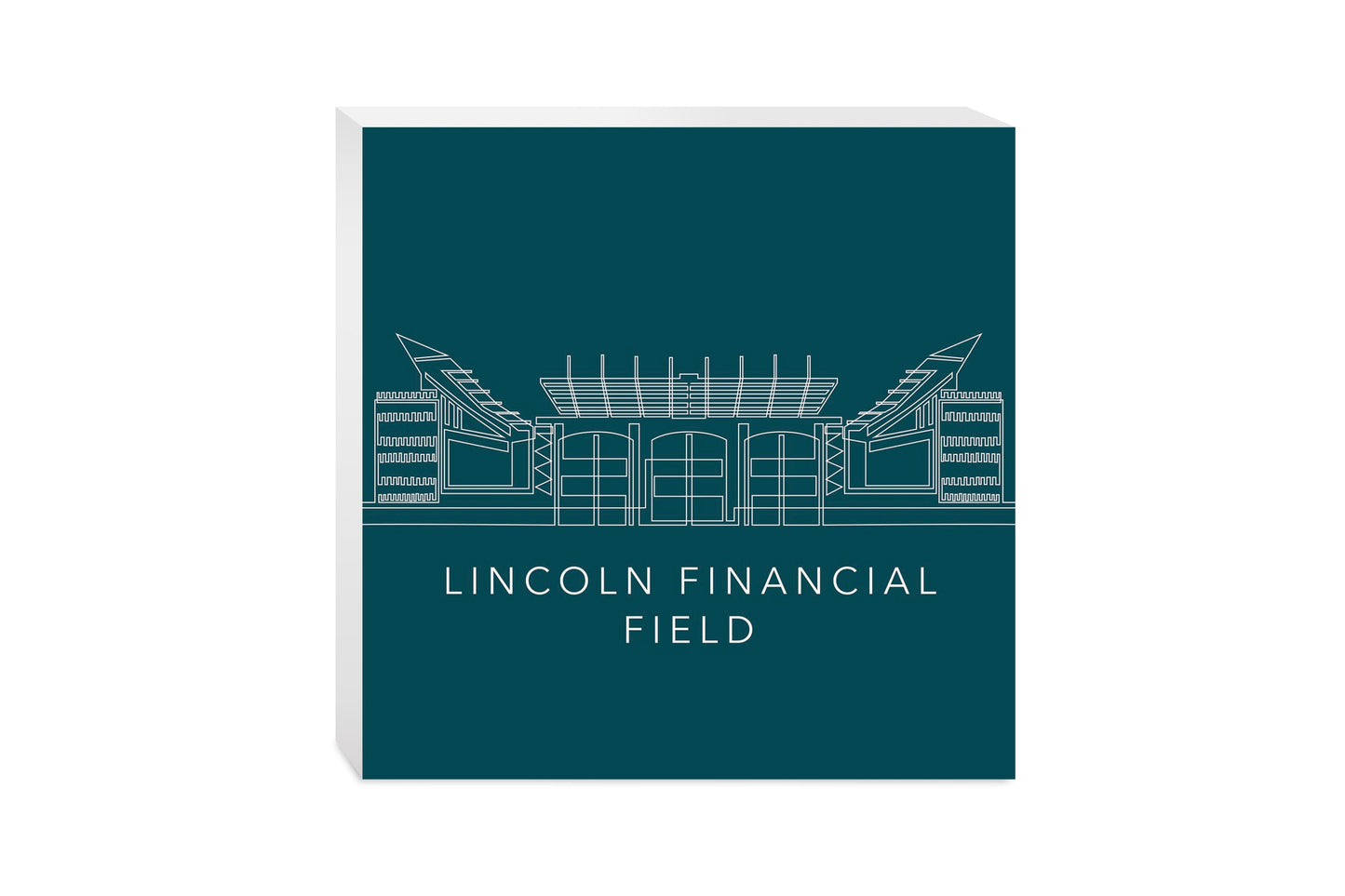 Modern Minimalist Pennsylvania Lincoln Field Line Drawing | Wood Block | Eaches | Min 2
