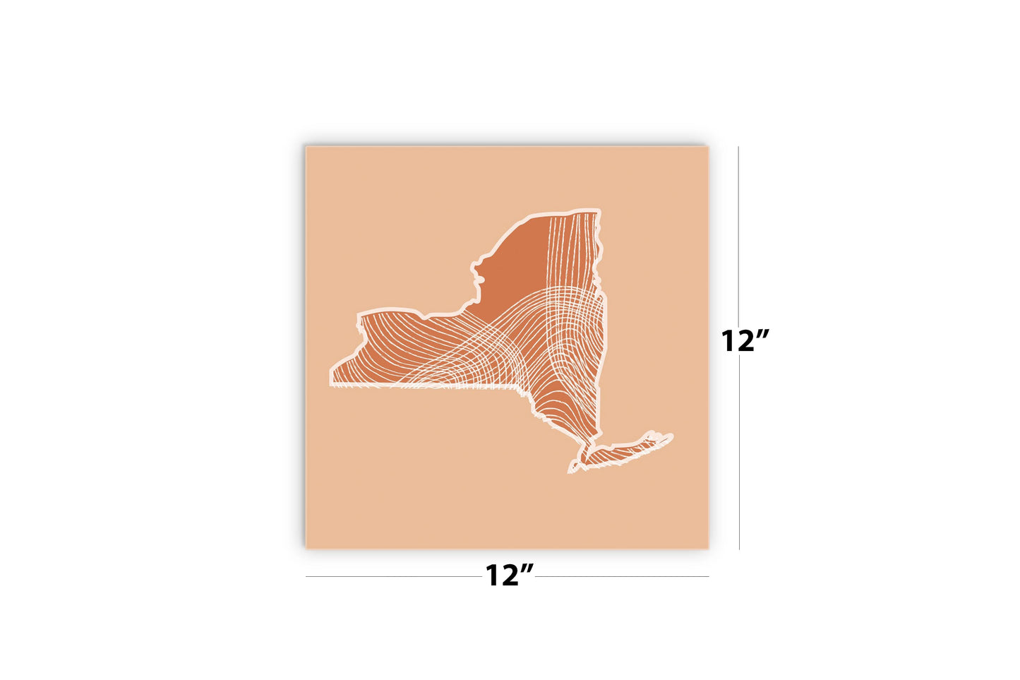 Modern Minimalist New York State Fluid Lines Light | Wood Sign | Eaches | Min 2
