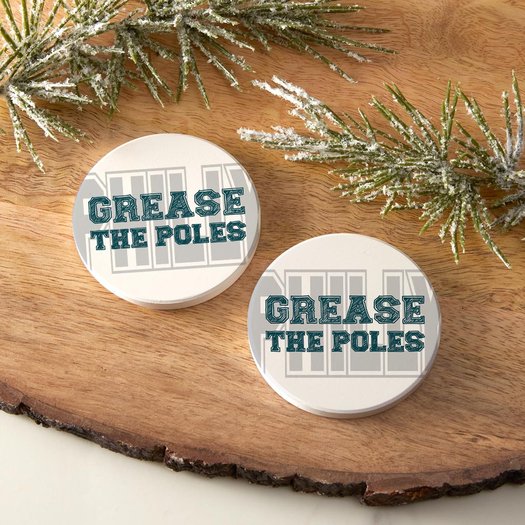 Modern Minimalist Pennsylvania Grease The Poles | Absorbent Car Coasters | Set of 2 | Min 4