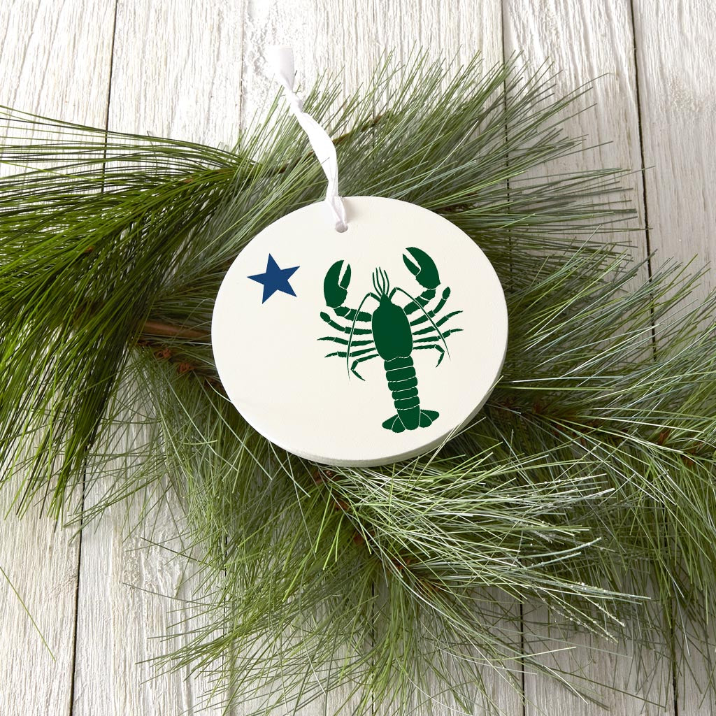 New England Star And Lobster | Wood Ornament | Eaches | Min 6