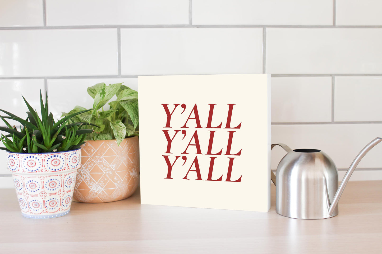 Modern Minimalist Texas Colors Yall | Wood Block | Eaches | Min 2