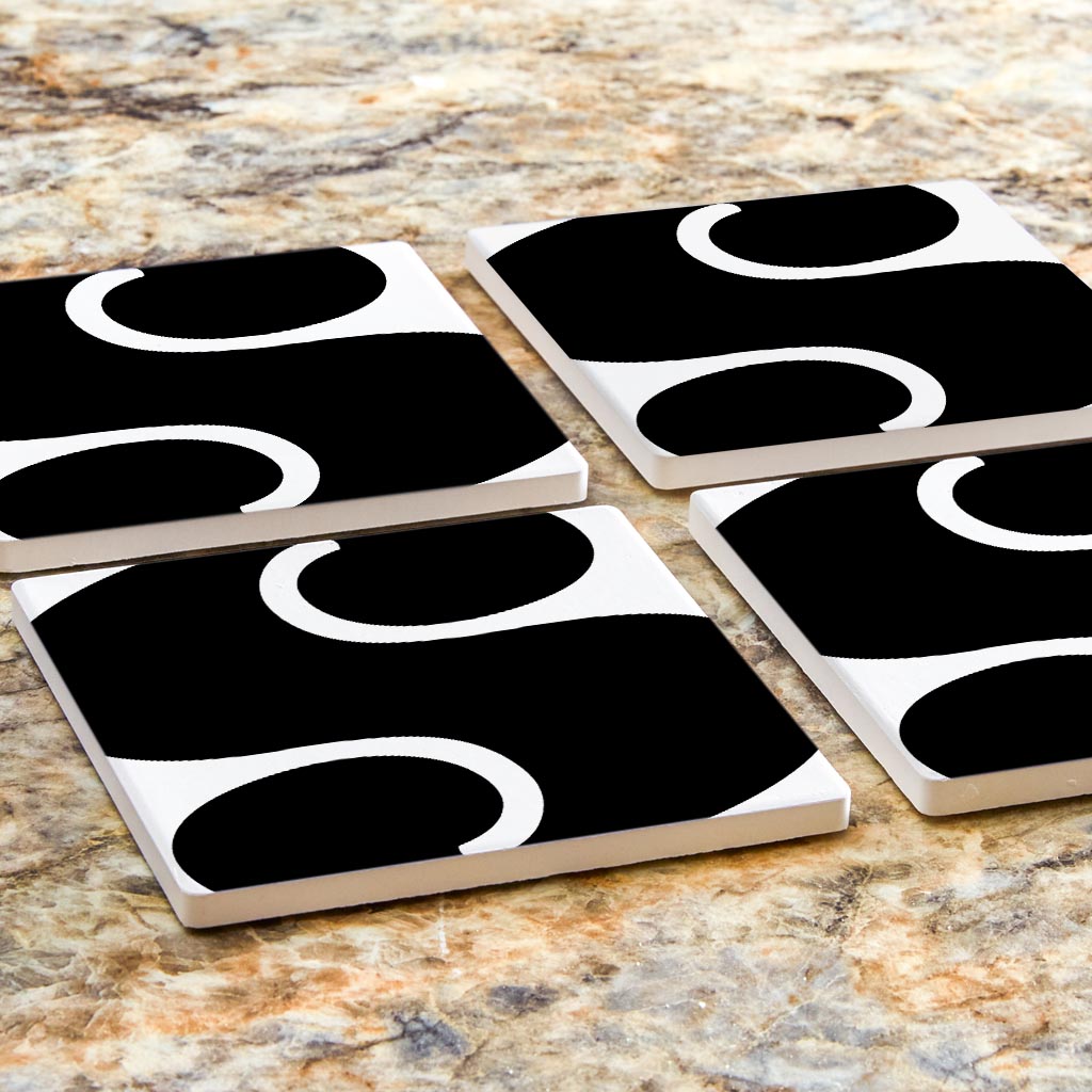 Fun Chunky Monogram S | Absorbent Coasters | Set of 4 | Min 2