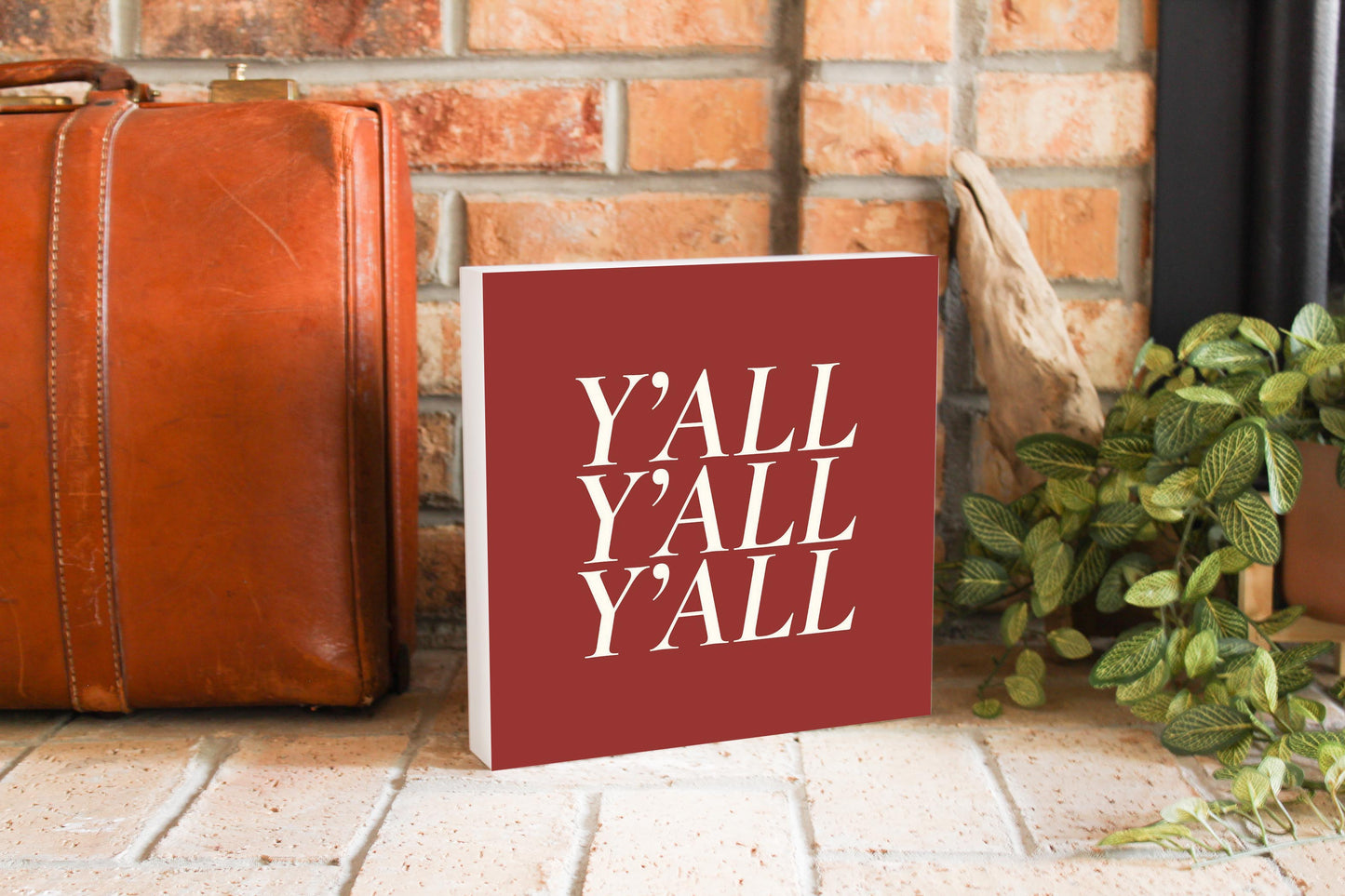 Modern Minimalist Oklahoma Yall | Wood Block | Eaches | Min 2
