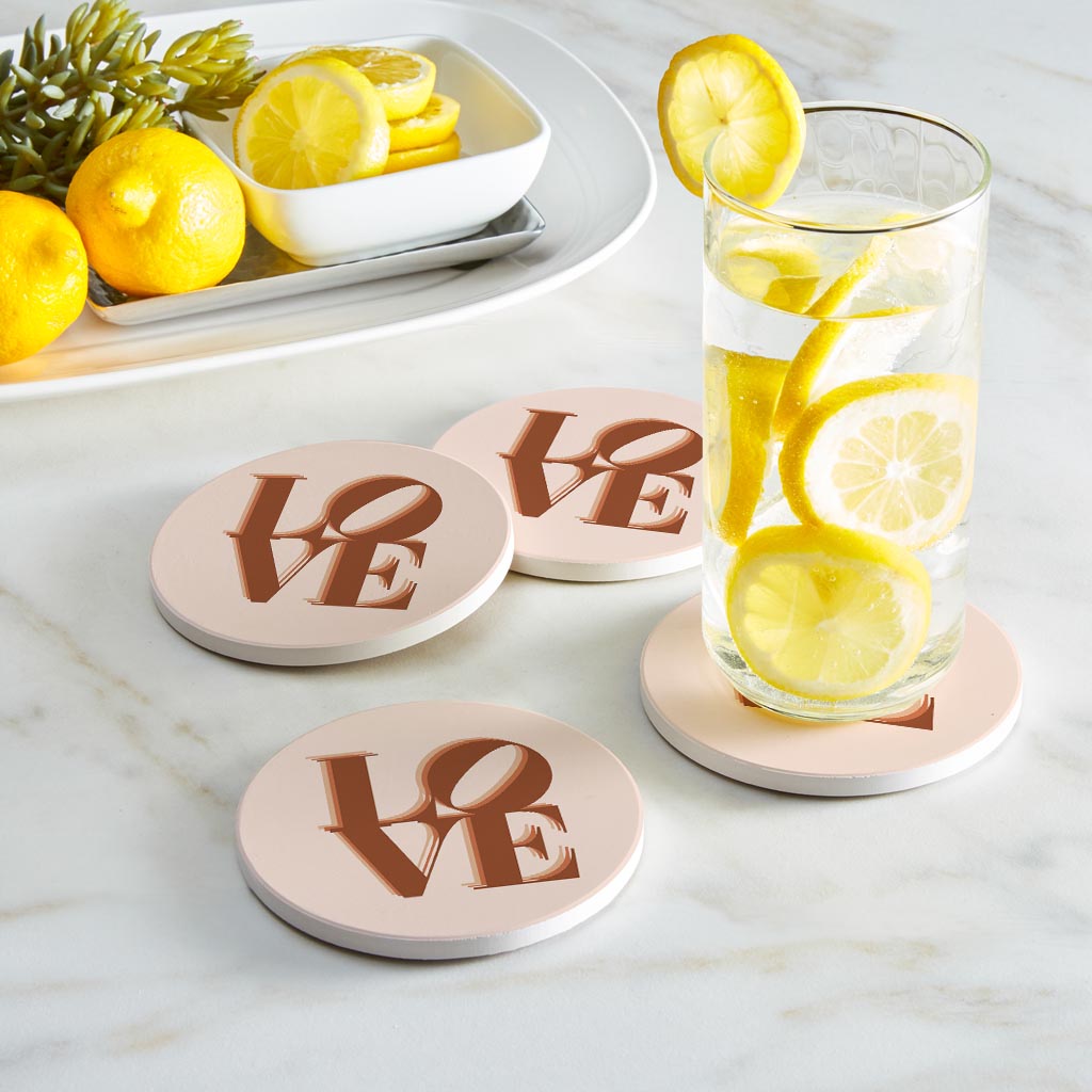 Modern Minimalist Pennsylvania Love Light | Absorbent Coasters | Set of 4 | Min 2