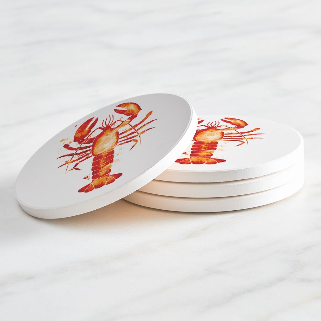 East Coast Water Color Lobster | Absorbent Coasters | Set of 4 | Min 2