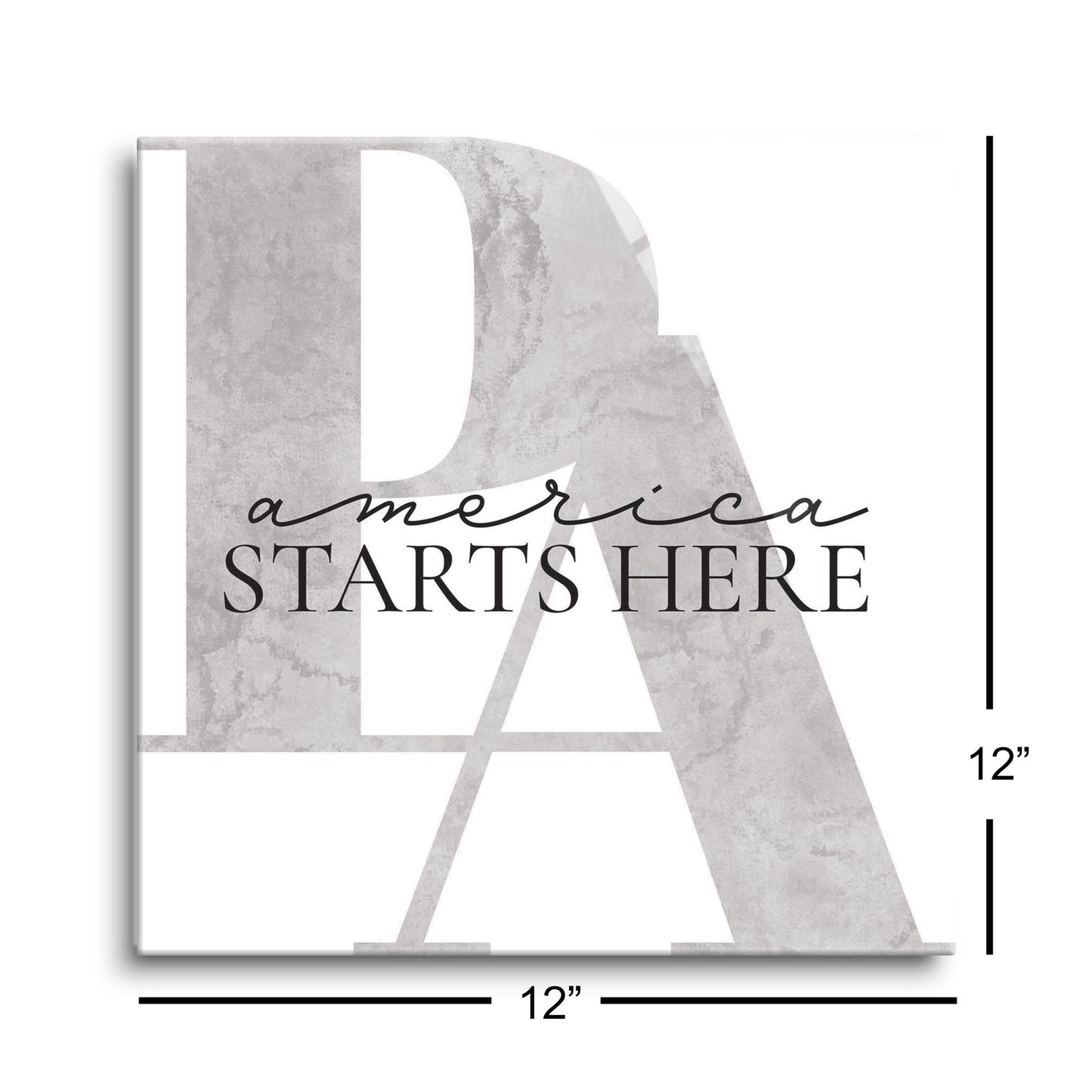 Minimalistic B&W Pennsylvania America Quip | Hi-Def Glass Art | Eaches | Min 1