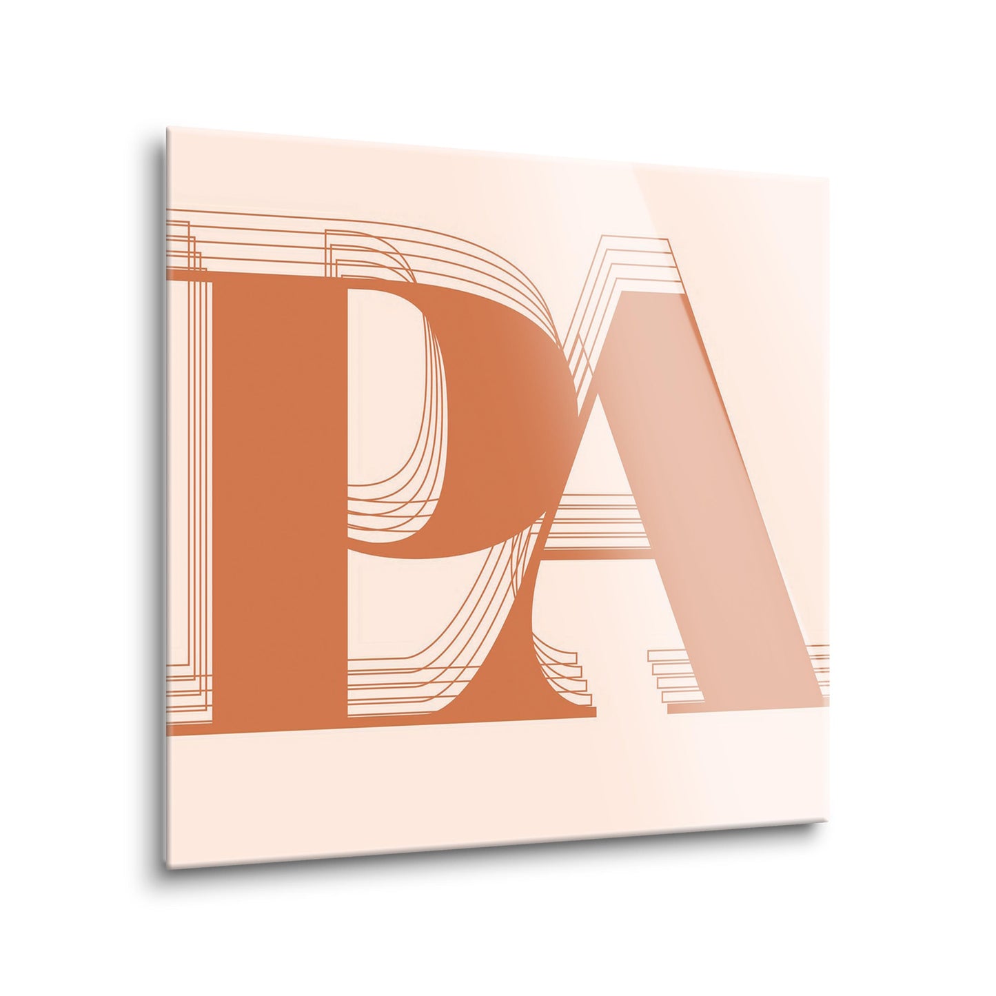 Modern Minimalist Pennsylvania Pa Initials Dark | Hi-Def Glass Art | Eaches | Min 2