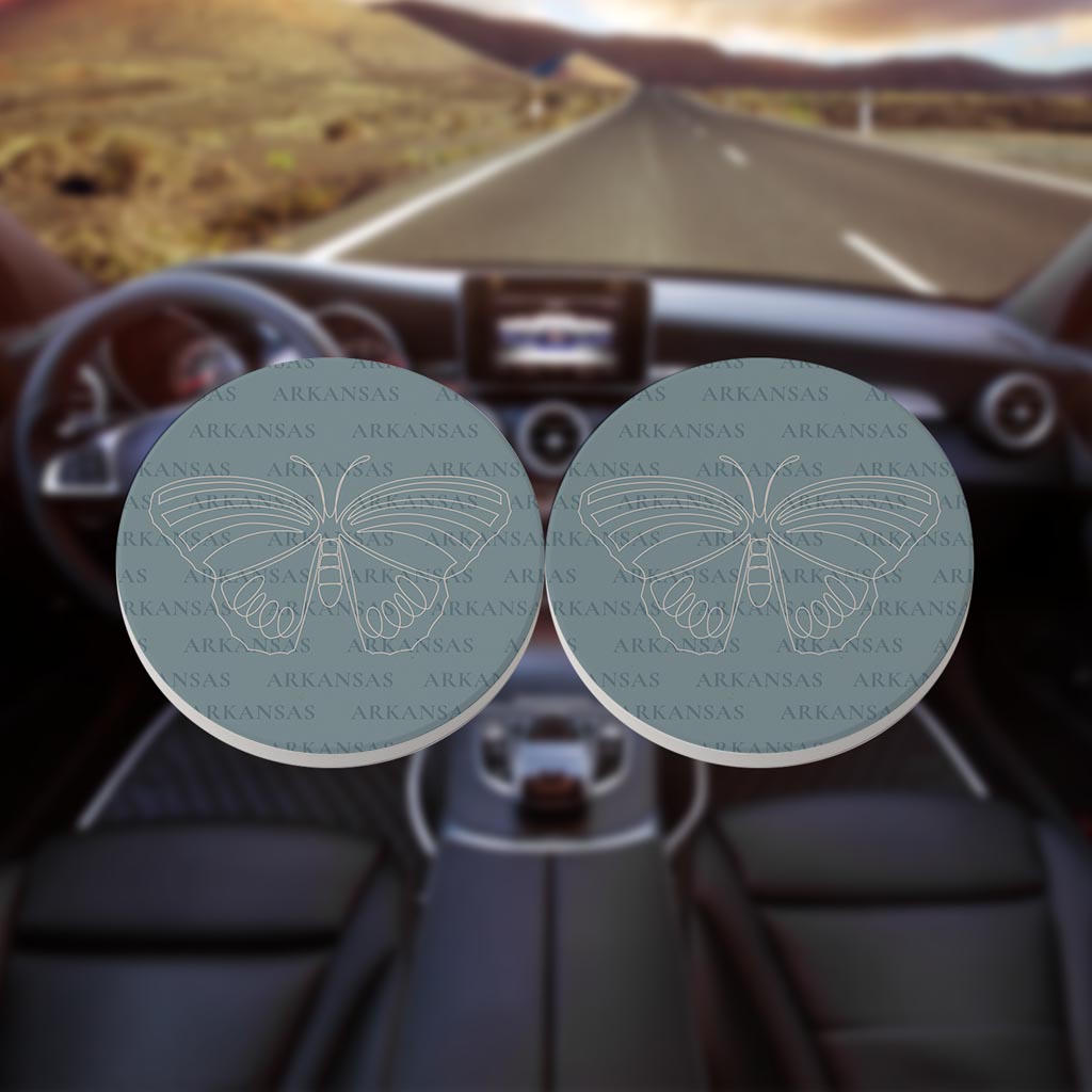 Modern Minimalist Ar Diana Fritillary Butterfly| Absorbent Car Coasters | Set of 2 | Min 4