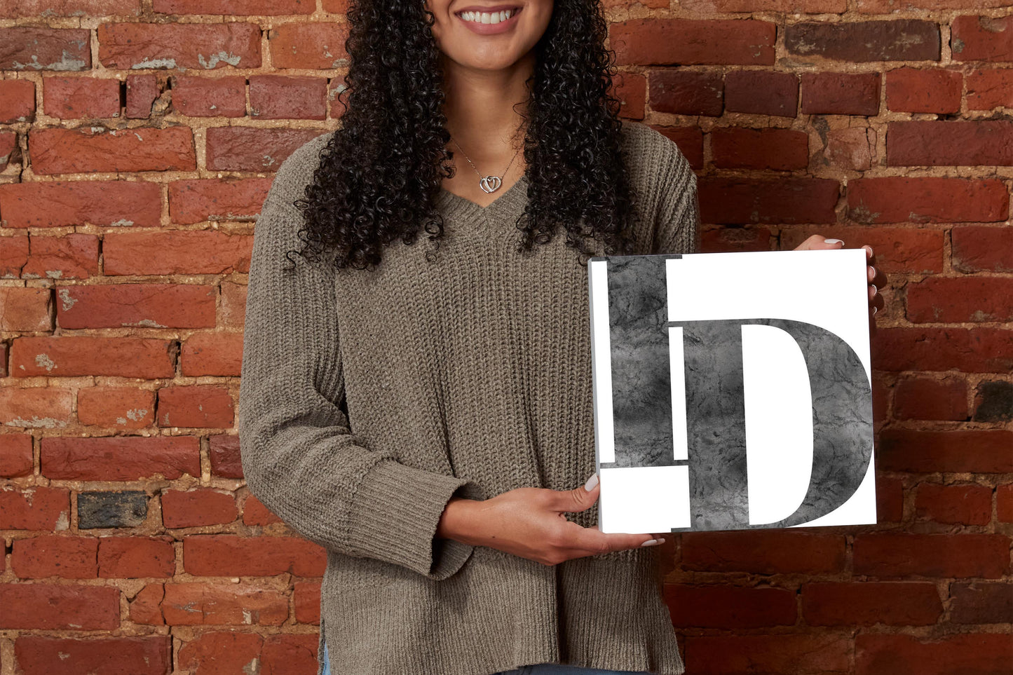 Minimalist B&W Idaho White Initials | Wood Block | Eaches | Min 2