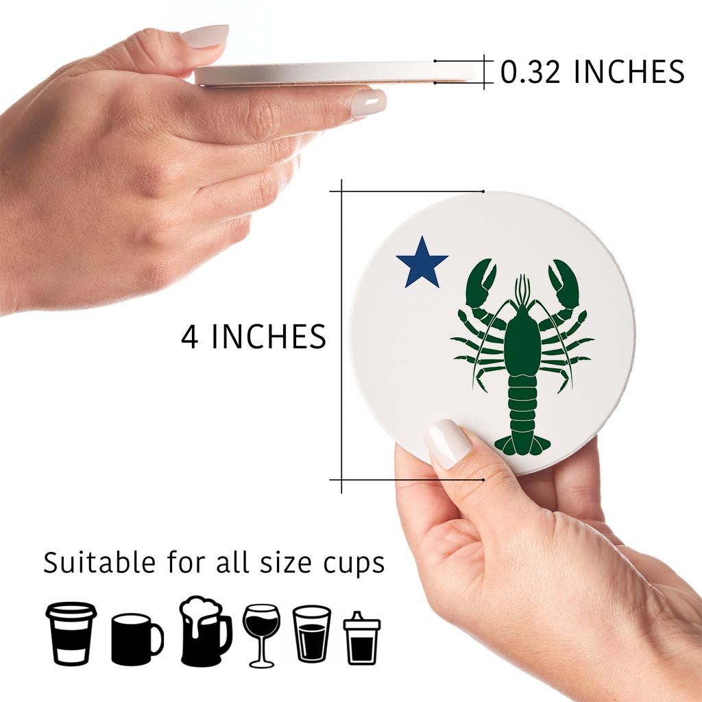 New England Star And Lobster| Absorbent Coasters | Set of 4 | Min 2
