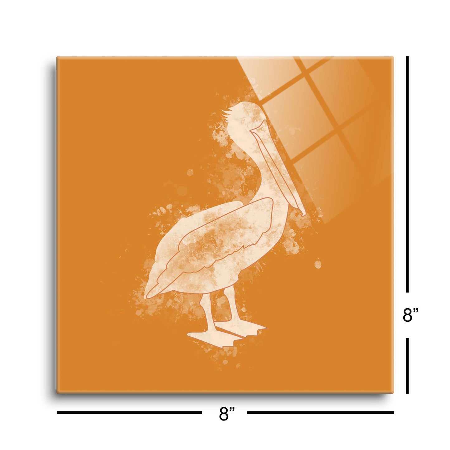 Modern Minimalist Louisiana Pelican Water Color | Hi-Def Glass Art | Eaches | Min 2
