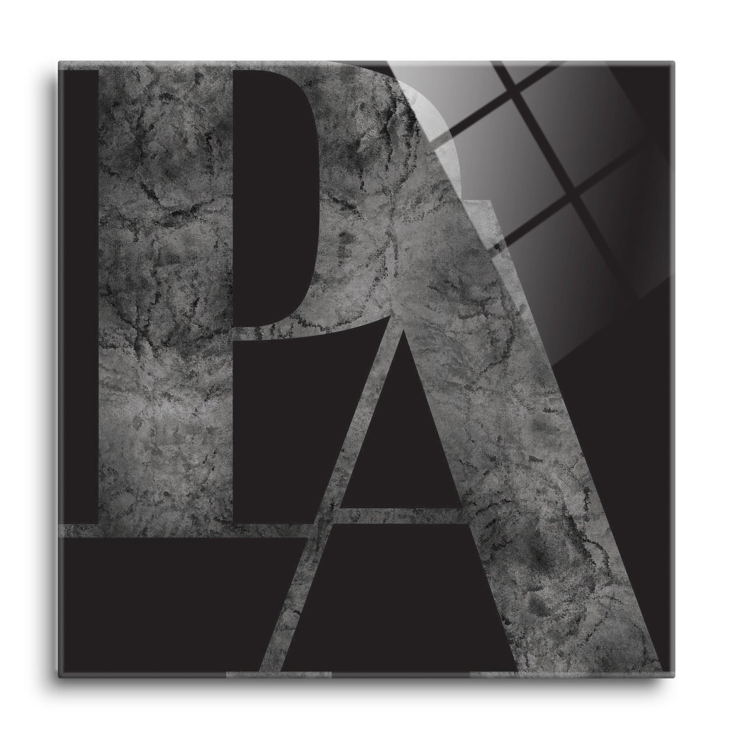 Minimalistic B&W Pennsylvania Black Initials | Hi-Def Glass Art | Eaches | Min 1