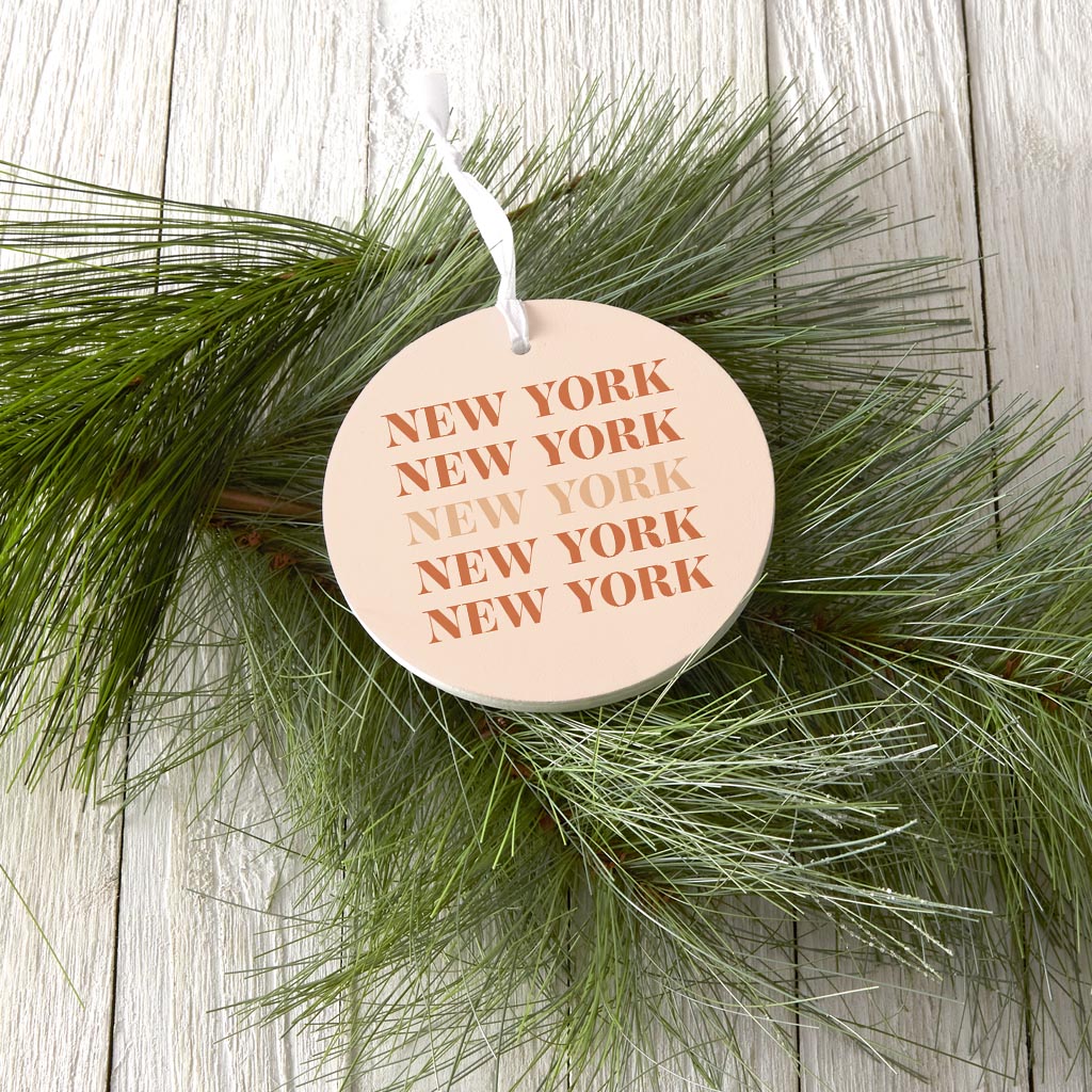 Modern Minimalist New York Repeated Light| Wood Ornament | Eaches | Min 6