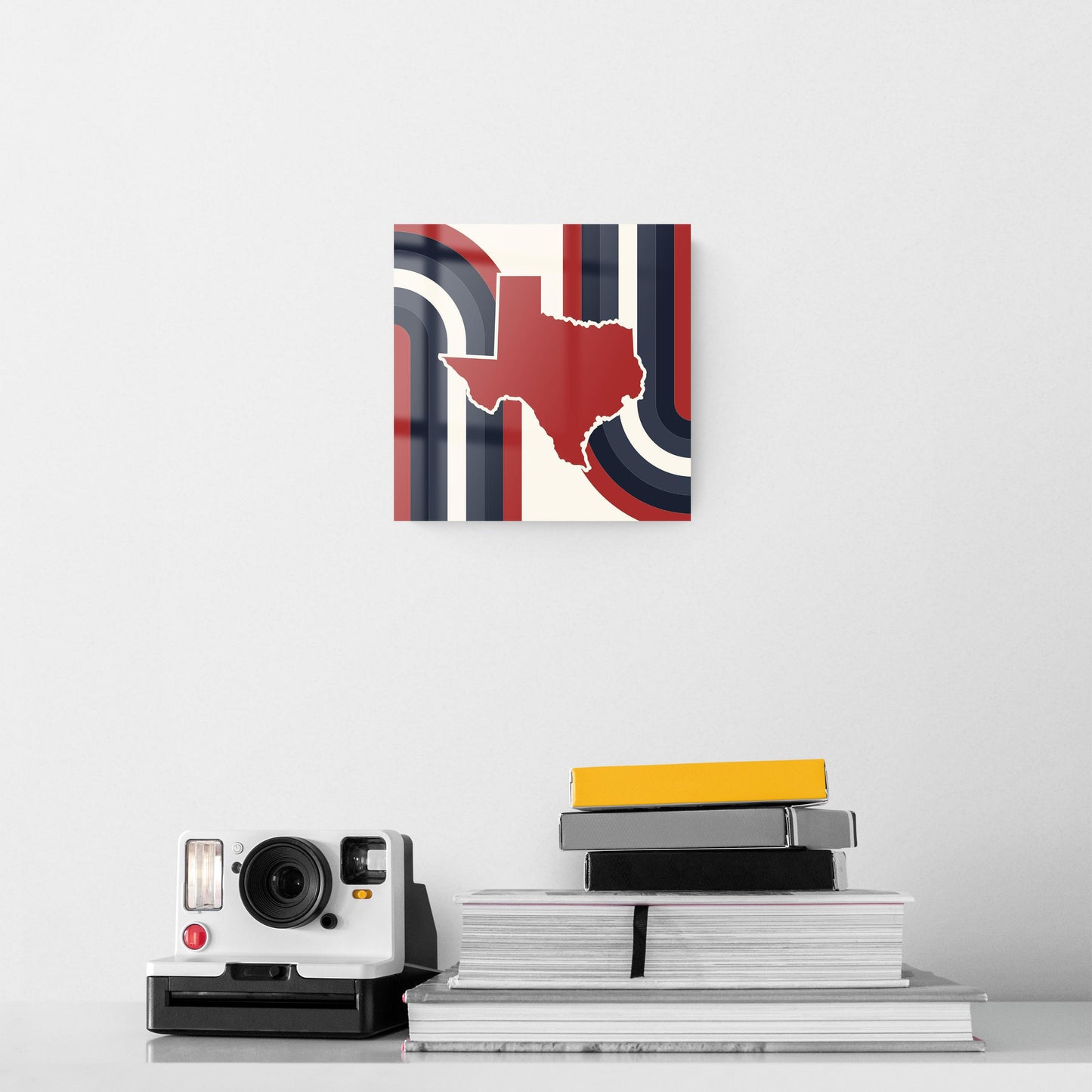 Modern Minimalist Texas Colors Retro Shape | Hi-Def Glass Art | Eaches | Min 2