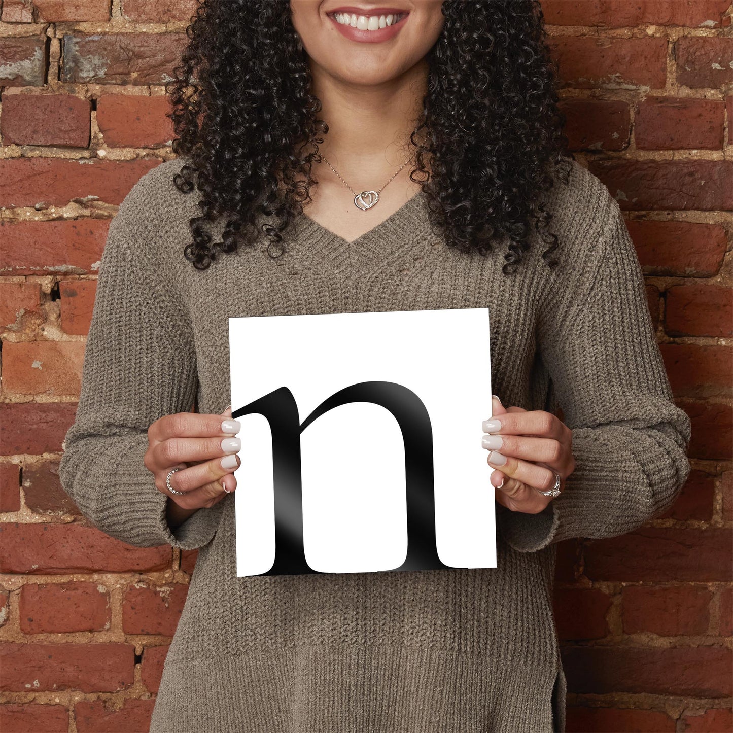 Minimal Monogram N | Hi-Def Glass Art | Eaches | Min 2
