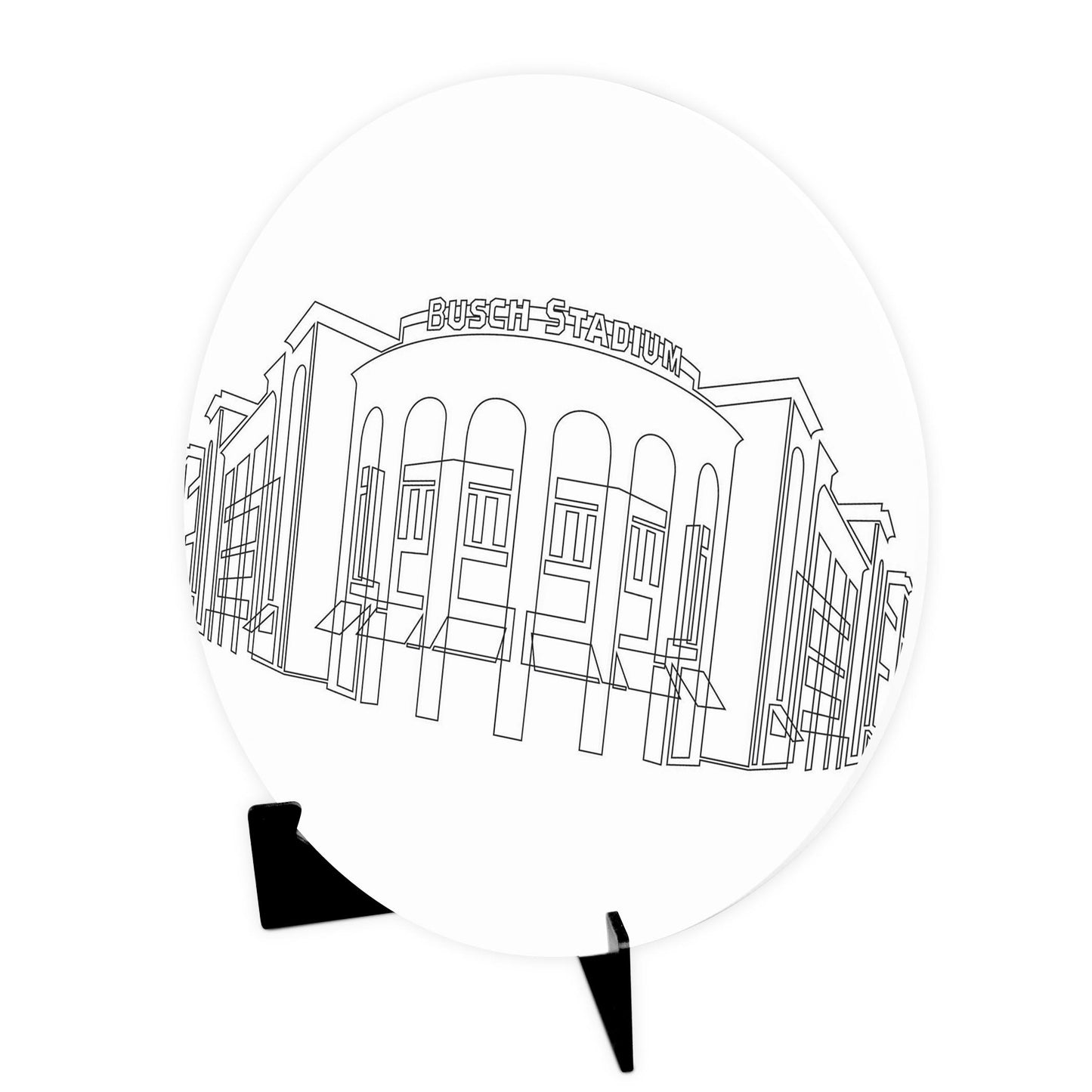 Minimalist B&W Missouri Busch Stadium Line Drawing | Wood Sign | Eaches | Min 1