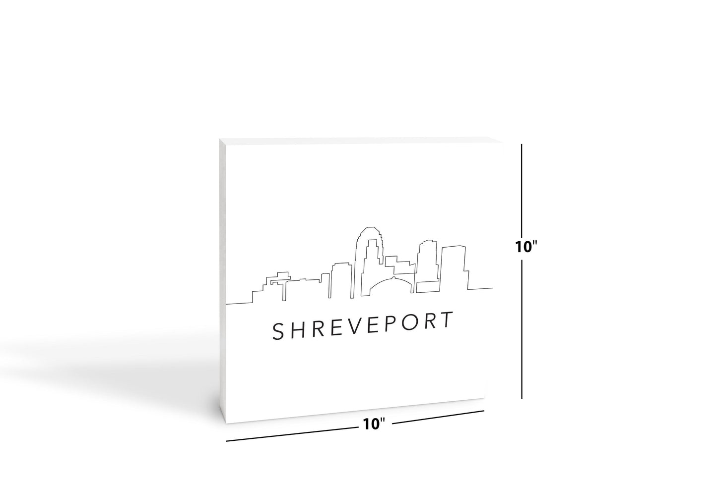 Modern Louisiana Shreveport City Line Drawing | Wood Block | Eaches | Min 2