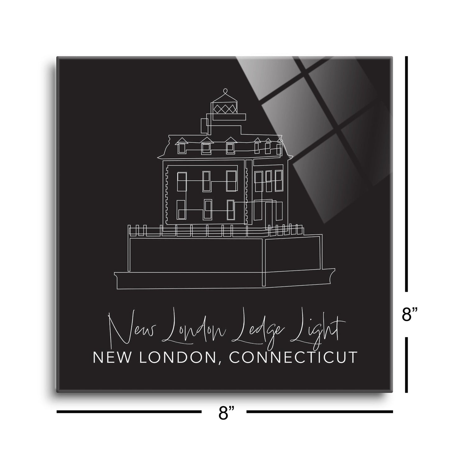 Black New London Lodge Light | Hi-Def Glass Art | Eaches | Min 2
