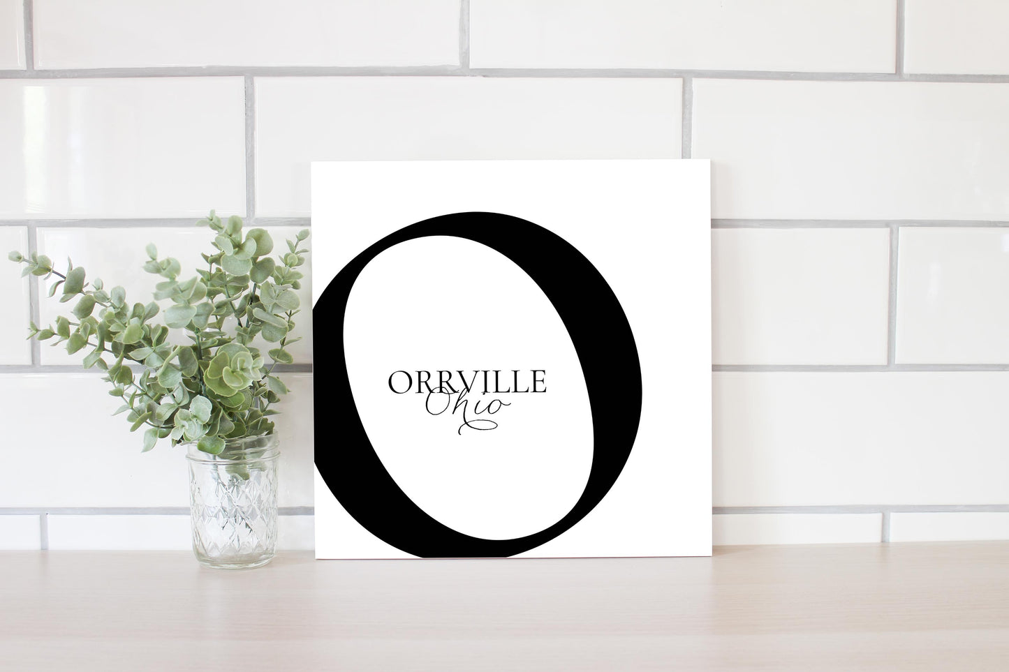 Orrville Oh Minimal Monogram | Wood Sign | Eaches | Min 2