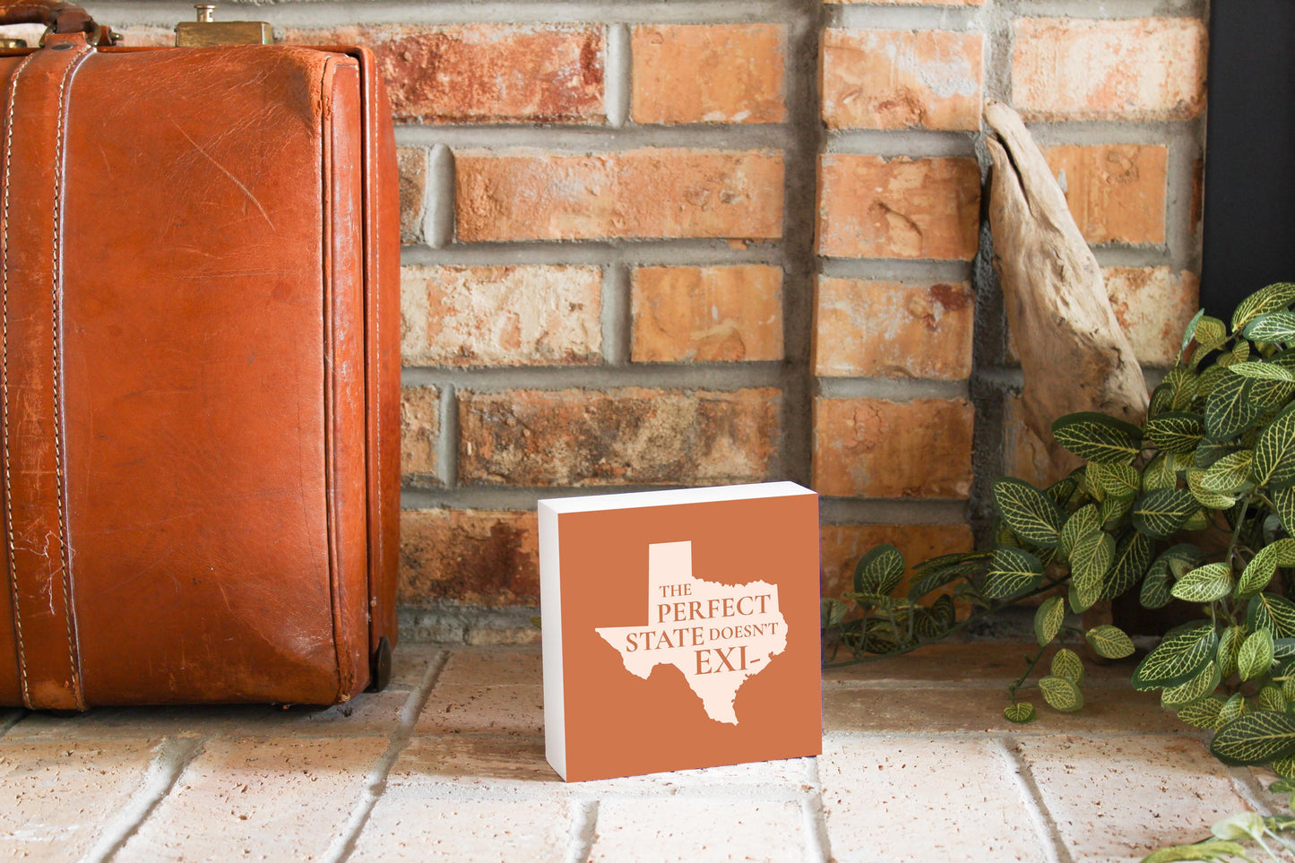 Modern Minimalist Texas The Perfect State Doesnt Exi | Wood Block | Eaches | Min 4