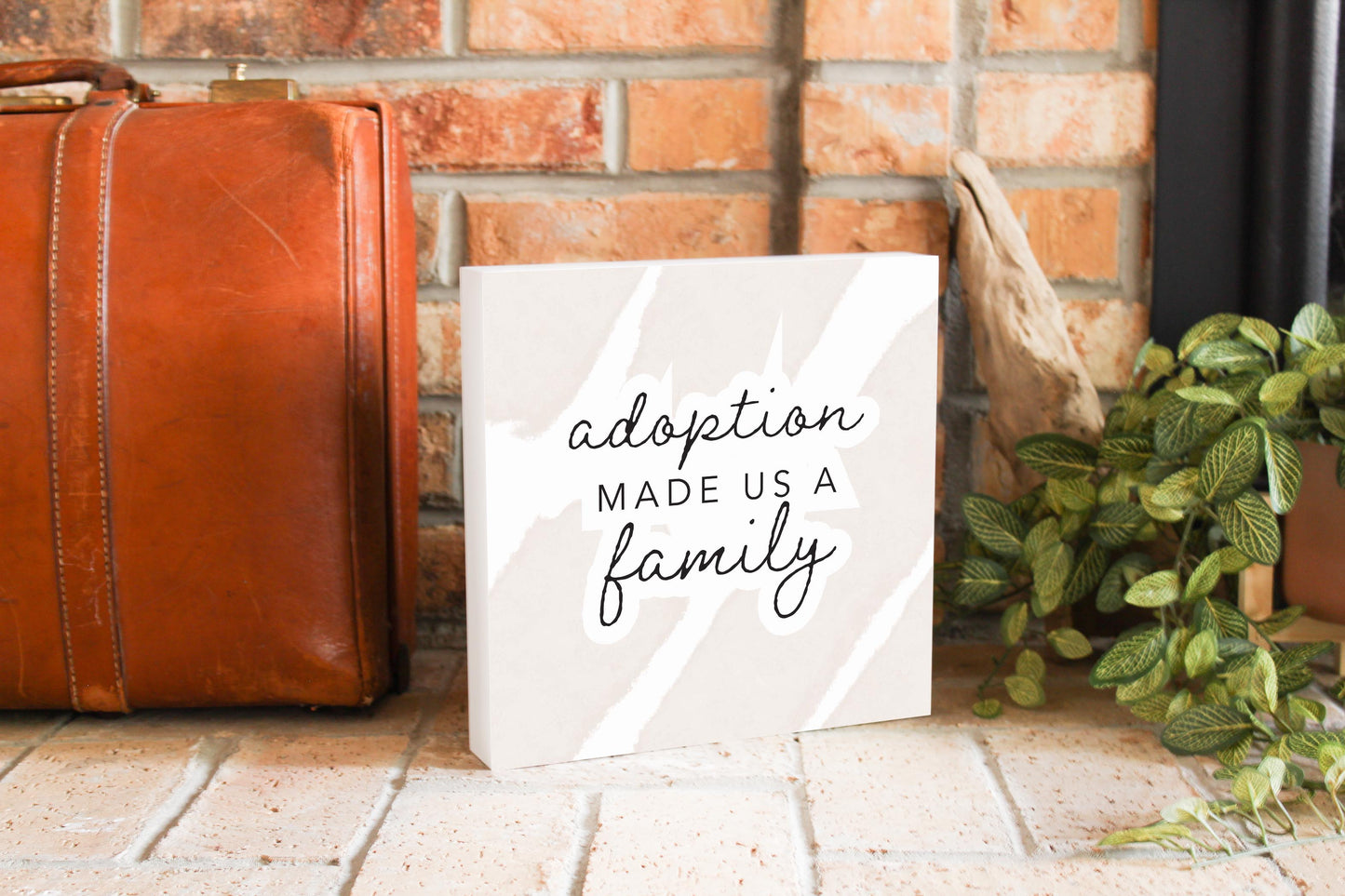 Modern Minimalist Mothers Day Adoption | Wood Block | Eaches | Min 2