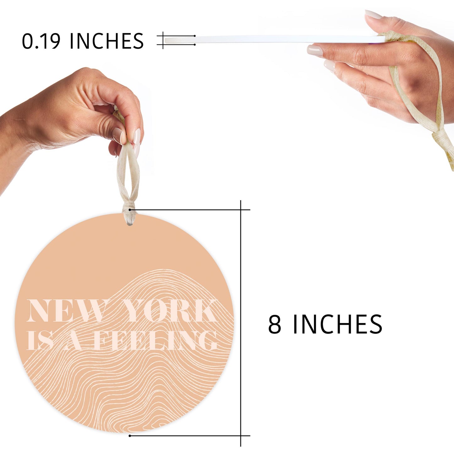 Modern Minimalist New York Is A Feeling | Wood Ornament | Eaches | Min 1