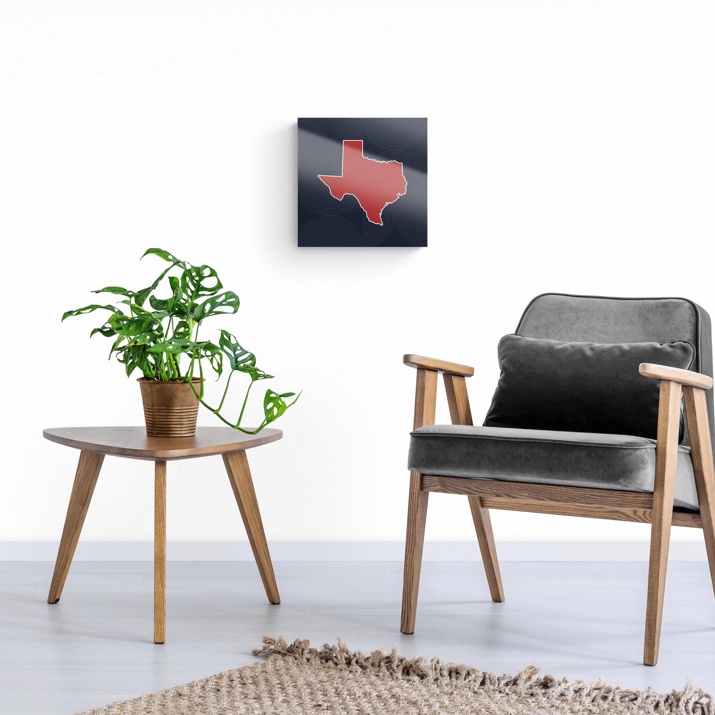 Modern Minimalist Texas Colors Shape | Hi-Def Glass Art | Eaches | Min 1