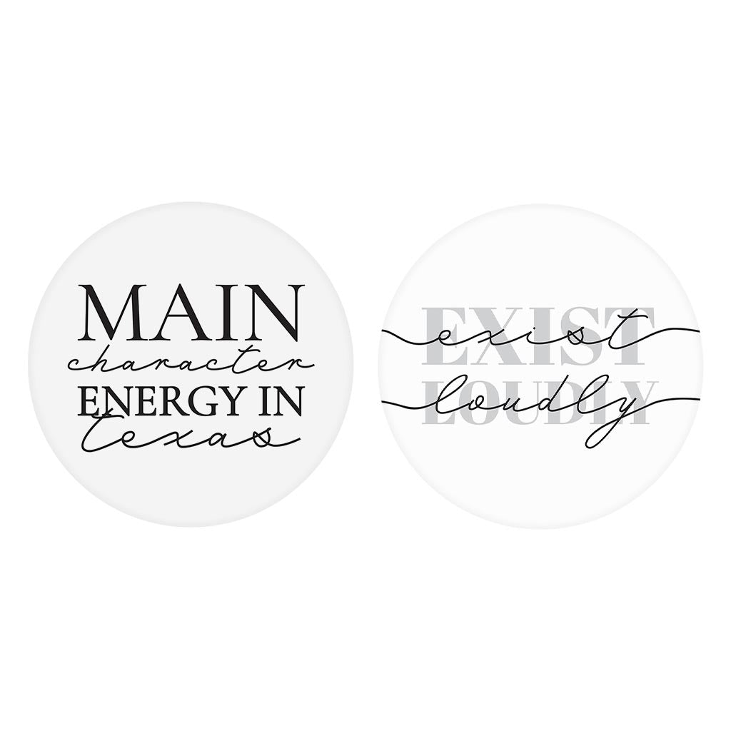 Modern Black White Texas Set | Absorbent Car Coasters | Set of 2 | Min 4