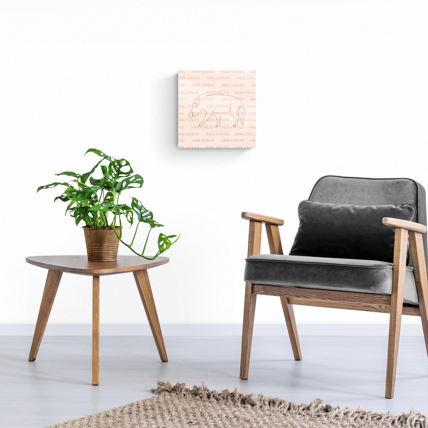 Modern Minimalist Arkansas Hog Line Drawing | Hi-Def Glass Art | Eaches | Min 1