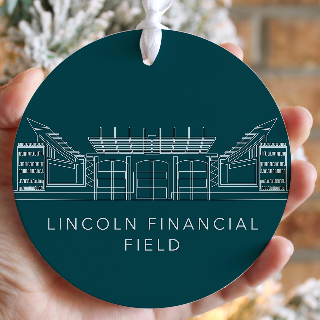 Modern Minimalist Pennsylvania Lincoln Field Line Drawing | Wood Ornament | Eaches | Min 6
