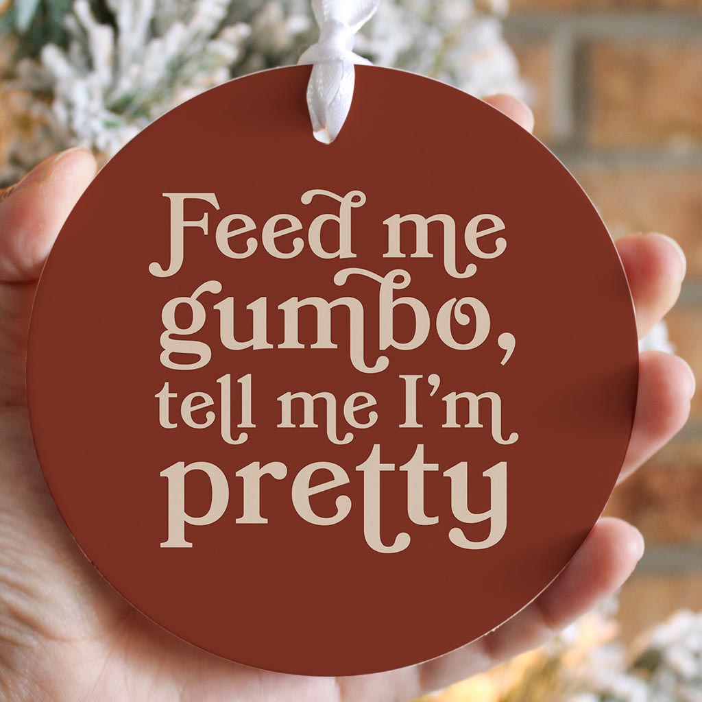 Modern Minimalist Louisiana Gumbo Saying| Wood Ornament | Eaches | Min 6