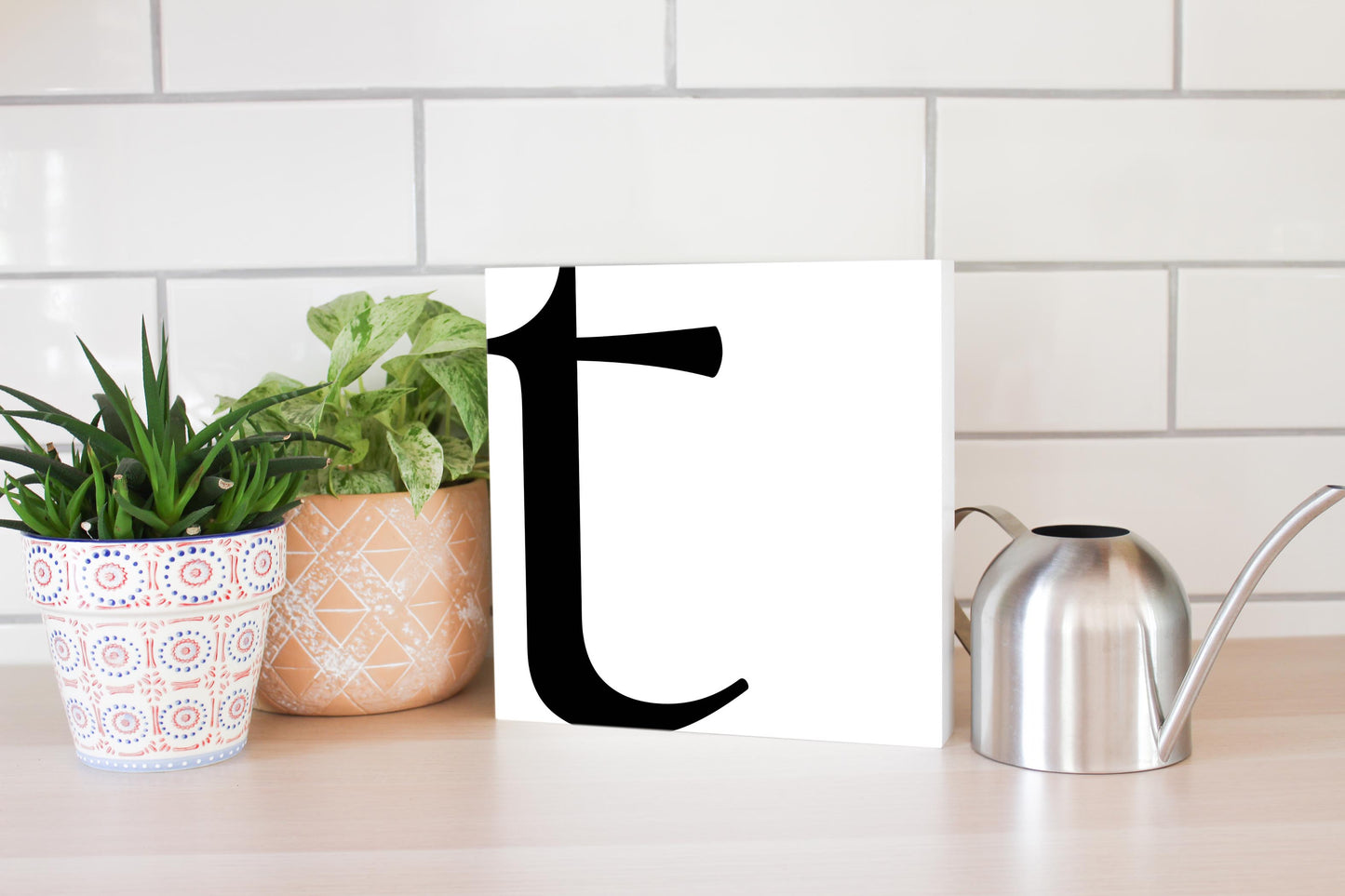 Minimal Monogram T | Wood Block | Eaches | Min 2