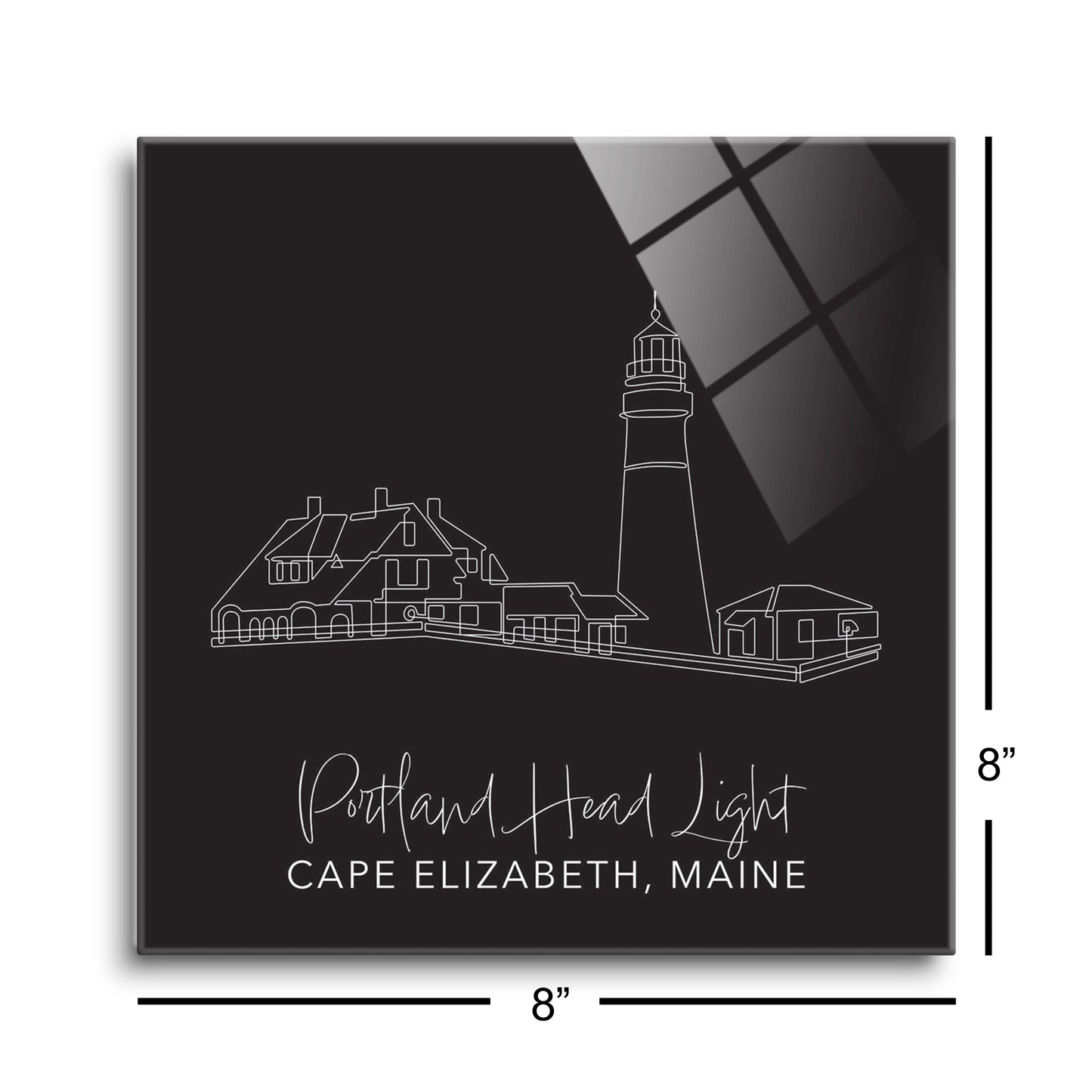 Black Portland Head Light | Hi-Def Glass Art | Eaches | Min 2