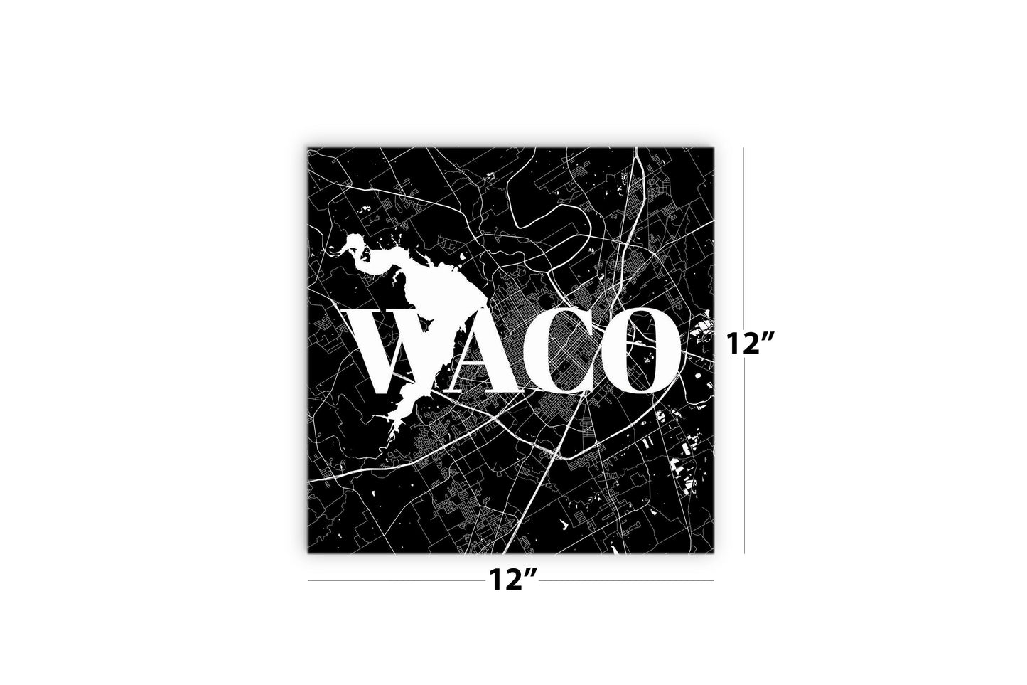 Minimalistic B&W Texas Waco Map | Wood Sign | Eaches | Min 2