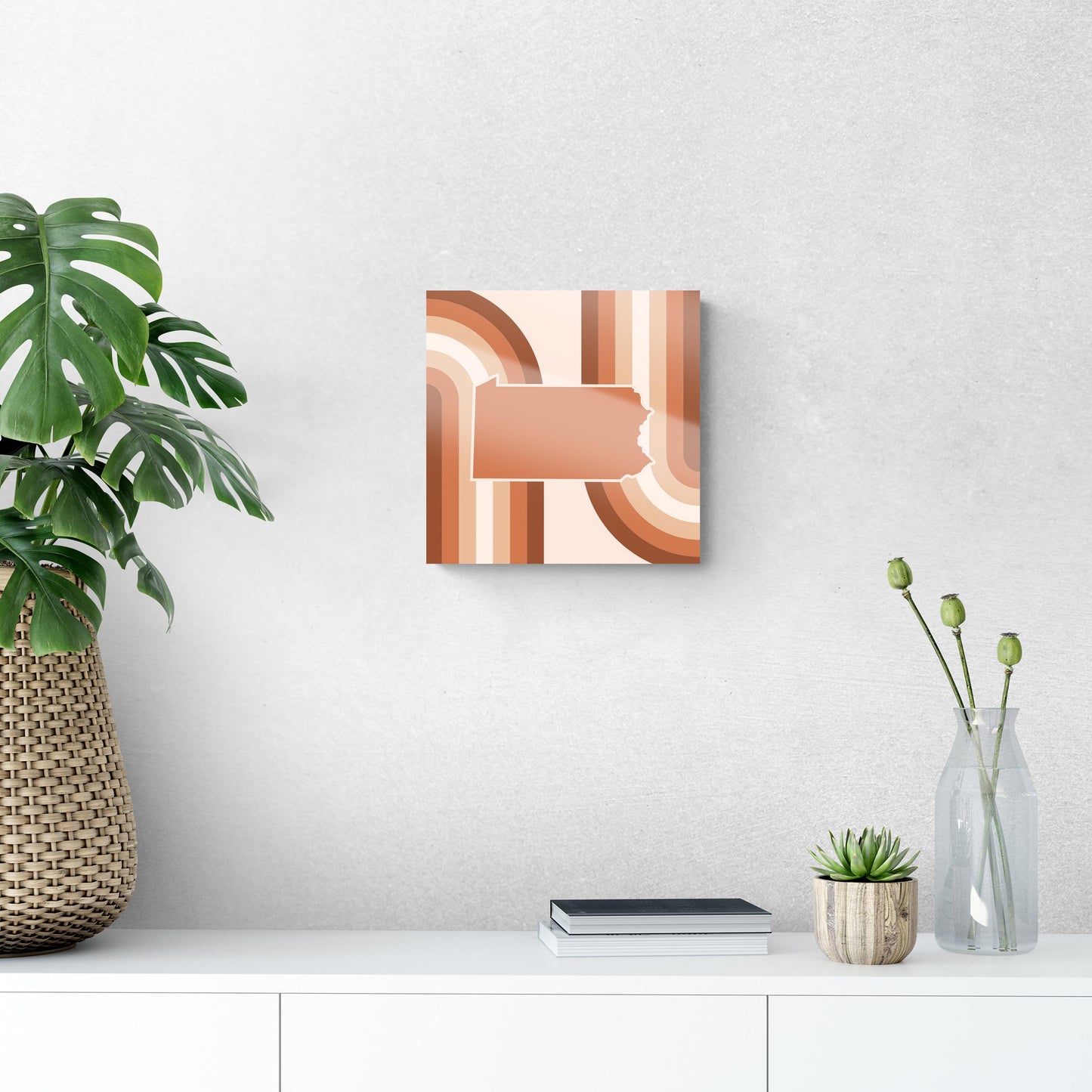 Modern Minimalist Pennsylvania State | Hi-Def Glass Art | Eaches | Min 1