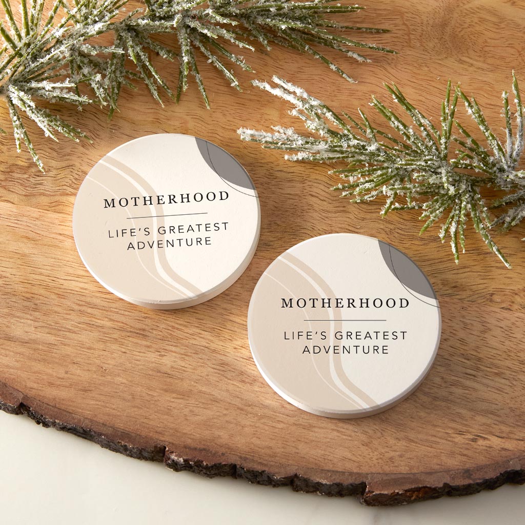 Modern Minimalist Mothers Day Adventure| Absorbent Car Coasters | Set of 2 | Min 4