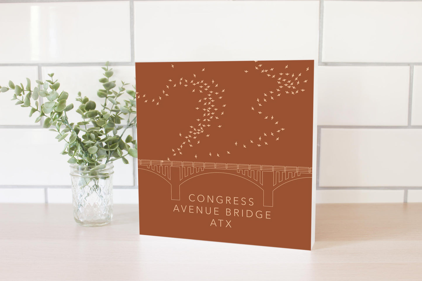 Modern Minimalist Texas Austin Congress Bridge | Wood Block | Eaches | Min 2