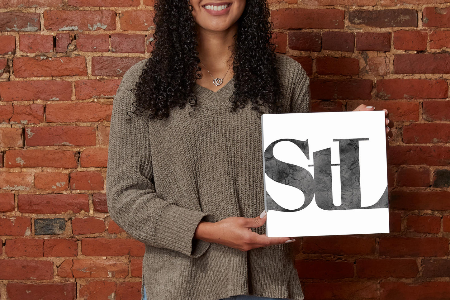 Minimalist B&W Missouri St Louis White Initials | Wood Block | Eaches | Min 2