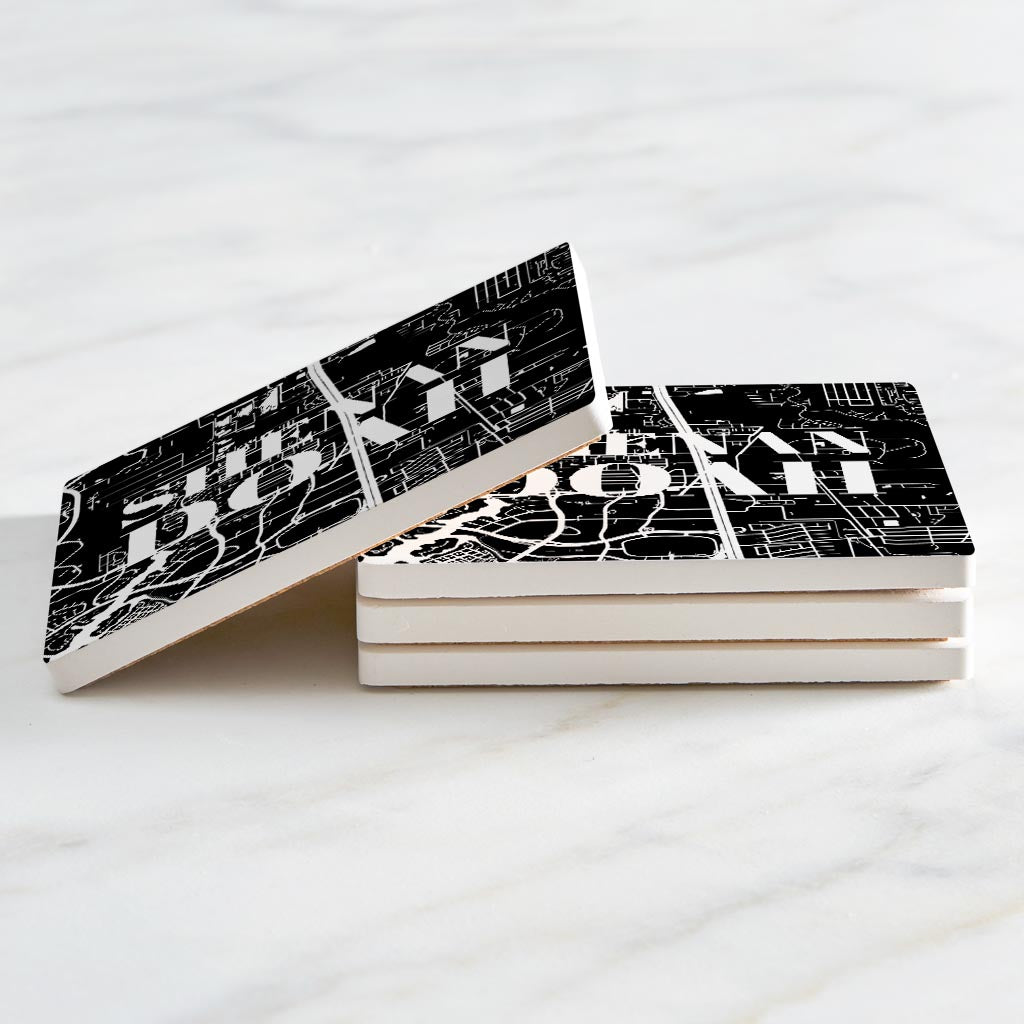 Minimalistic B&W Texas Shenandoah Map | Absorbent Coasters | Set of 4 | Min 2