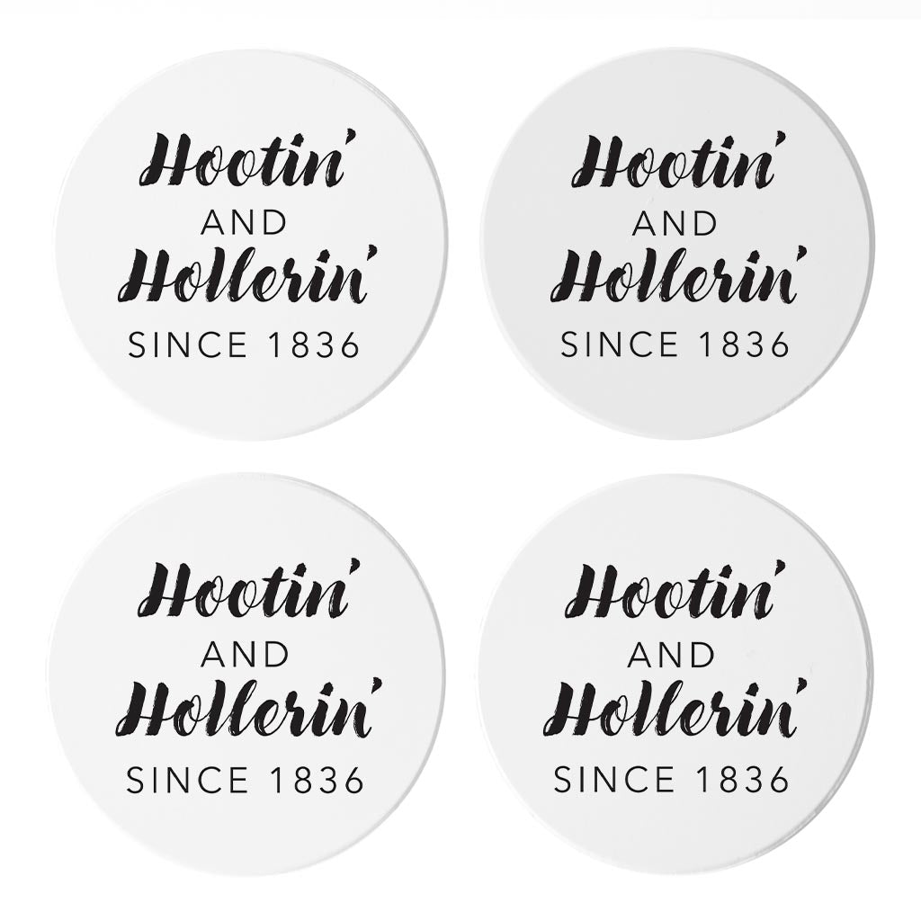 B&W Minimalist Arkansas Hootin Hollerin | Absorbent Coasters | Set of 4 | Min 2